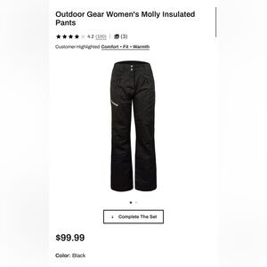 Outdoor Gear Women’s Snow Pants Cold Weather Black